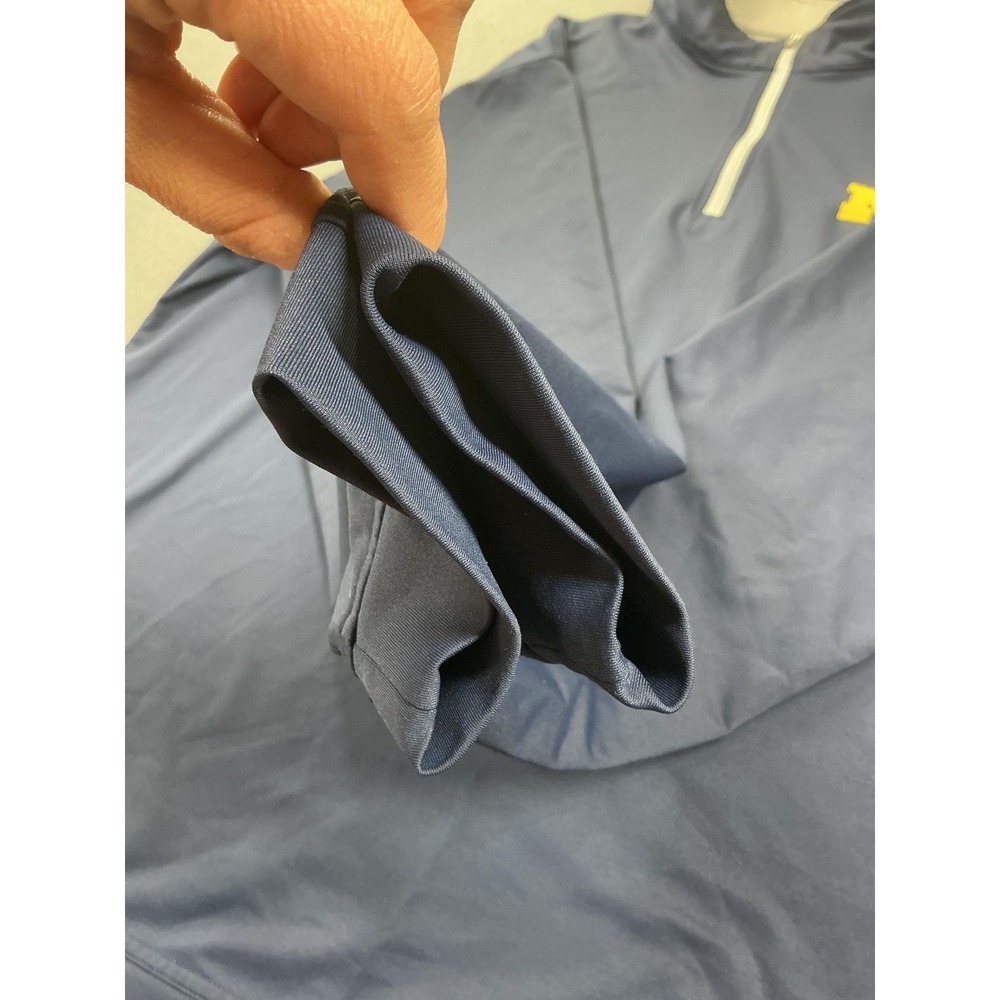 Peter Millar Navy Blue Quarter-Zip with Yellow Logo - Picture 3 of 8
